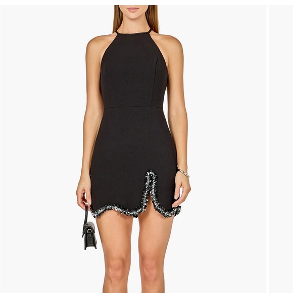 Endless Rose Dresses & Skirts - Endless Rose Black Halter Mini Dress with Sequin Trim